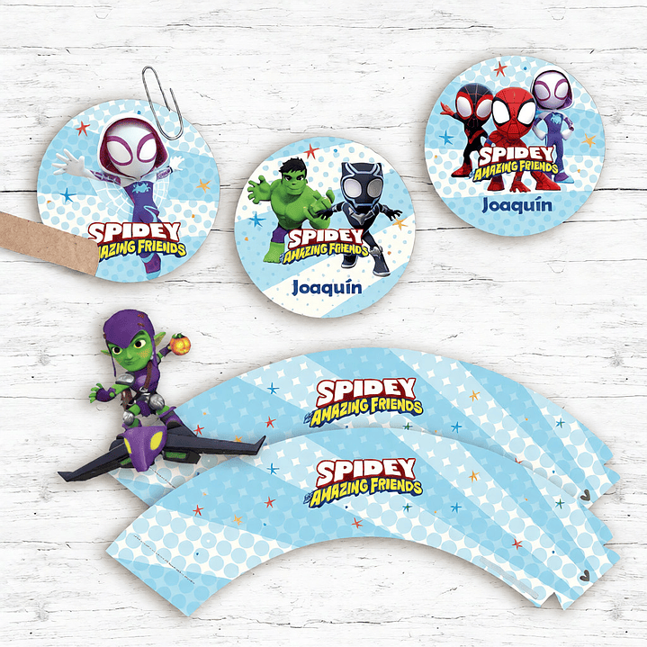 Kit Imprimible Spidey Y Sus Amigos, Hombre Araña, Cumple 5