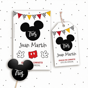 Kit Imprimible Mickey,  Mickey Mouse Cumpleaños Editable Pdf