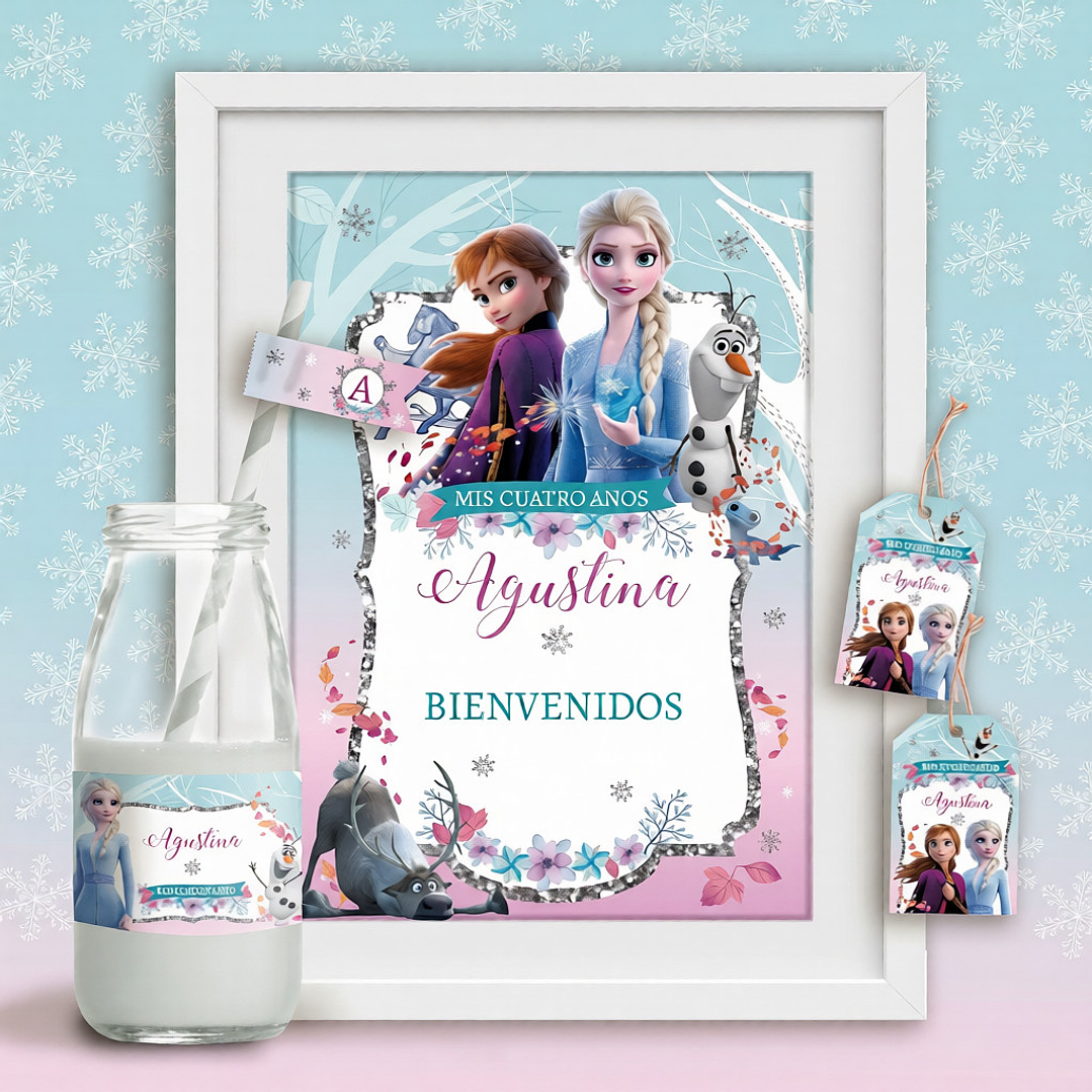 Kit Imprimible Frozen, Anna Y Elsa, Frozen 2, Editable Pdf Cumpleaños 1