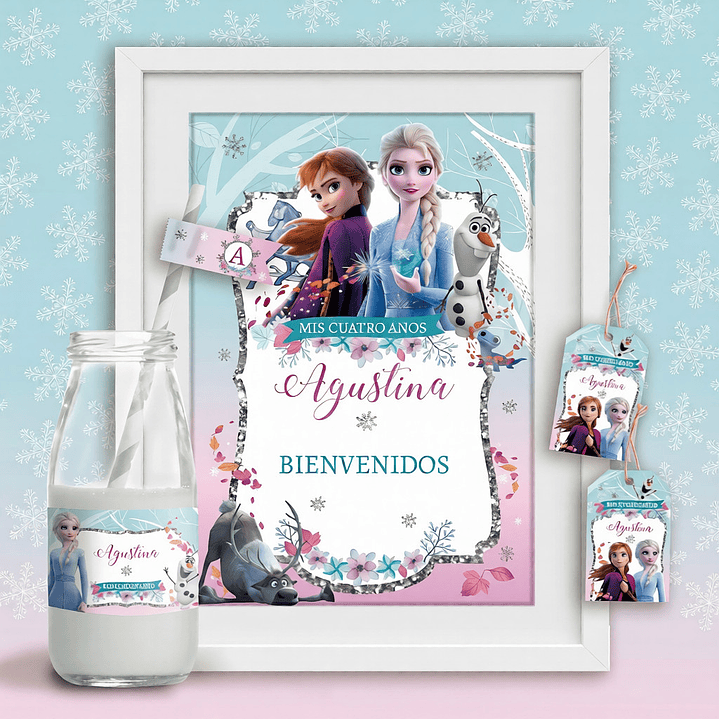 Kit Imprimible Frozen, Anna Y Elsa, Frozen 2, Editable Pdf Cumpleaños 1