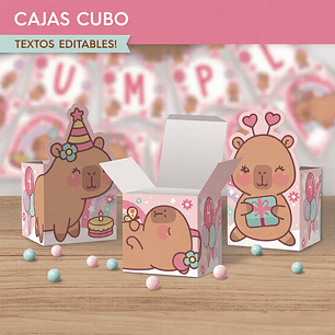 Capibara rosa: cajas cubo Descarga GRATIS