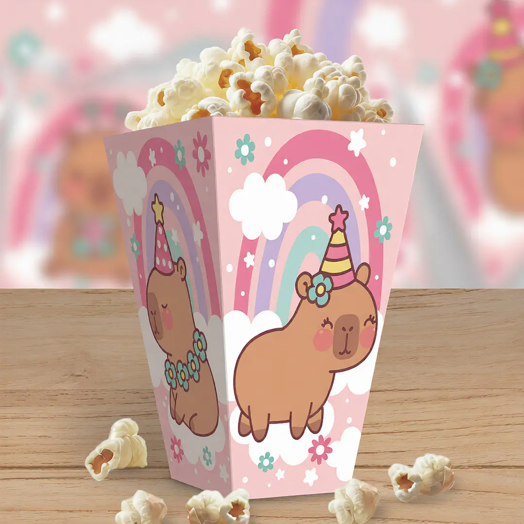 Capibara rosa: caja popcorn Descarga GRATIS 2