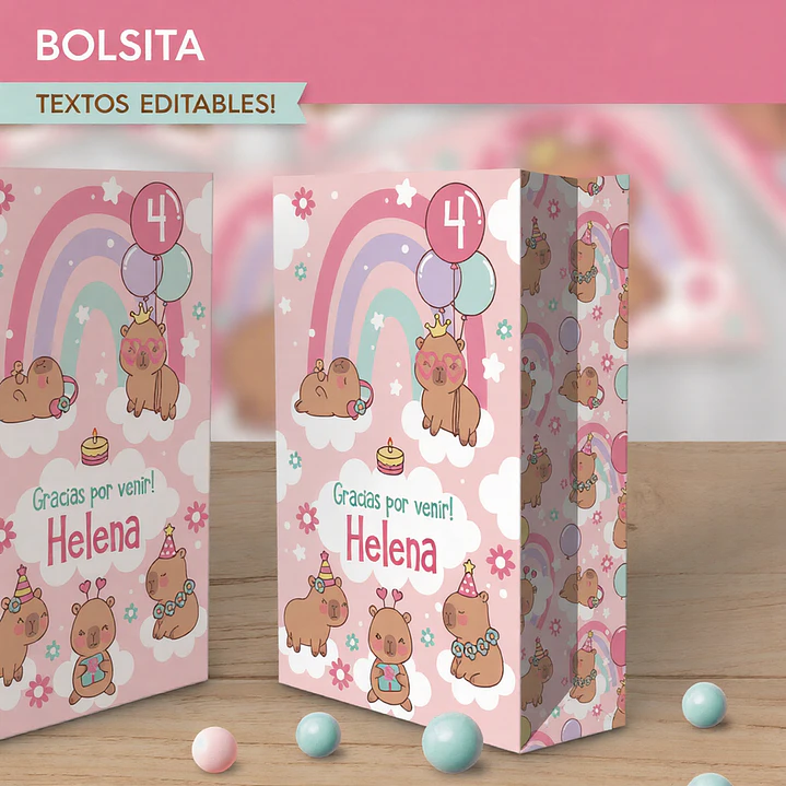 Capibara rosa: bolsa sorpresita Descarga GRATIS 2