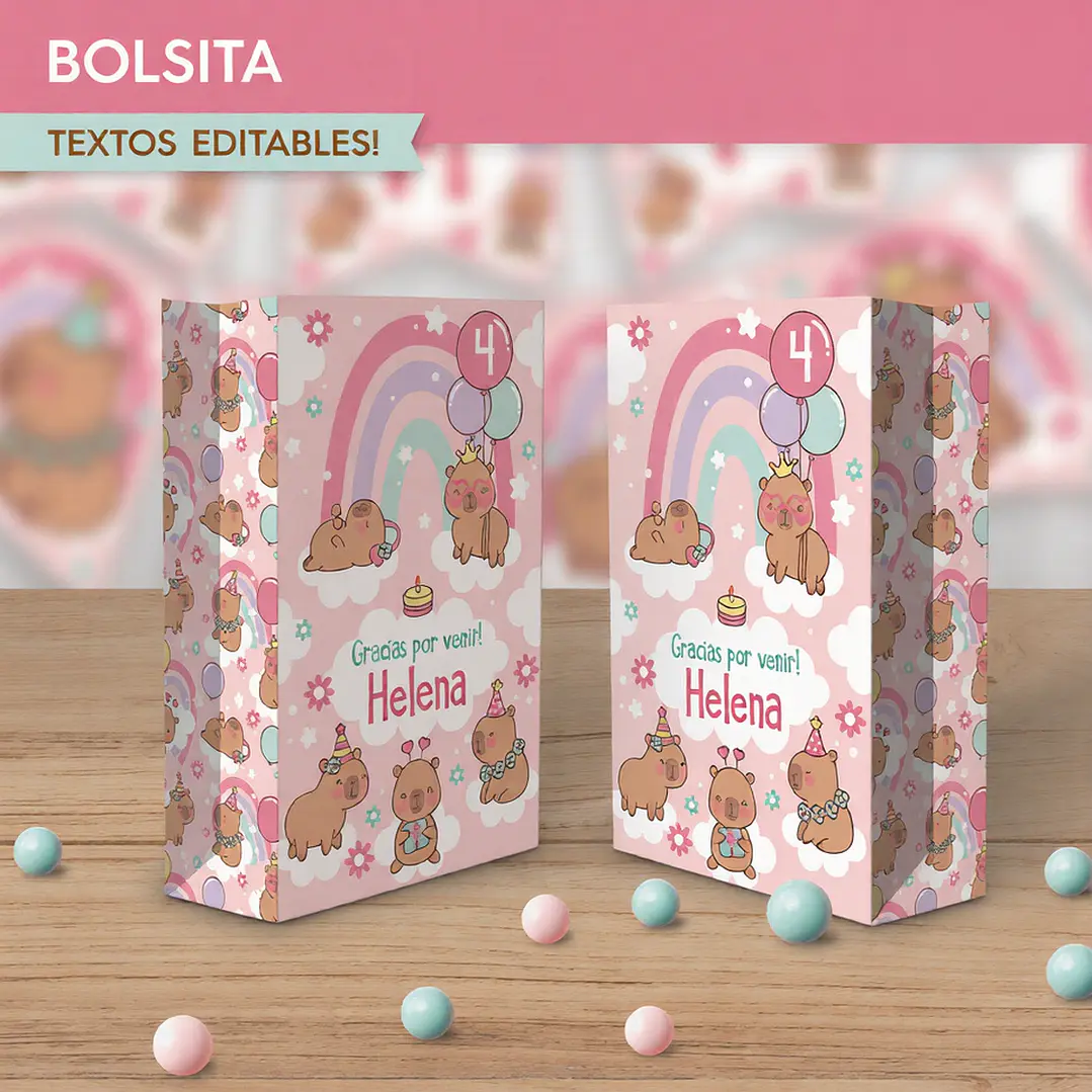 Capibara rosa: bolsa sorpresita Descarga GRATIS 1