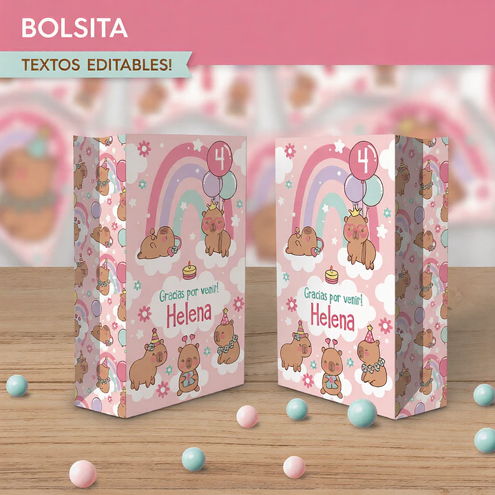 Capibara rosa: bolsa sorpresita Descarga GRATIS 1