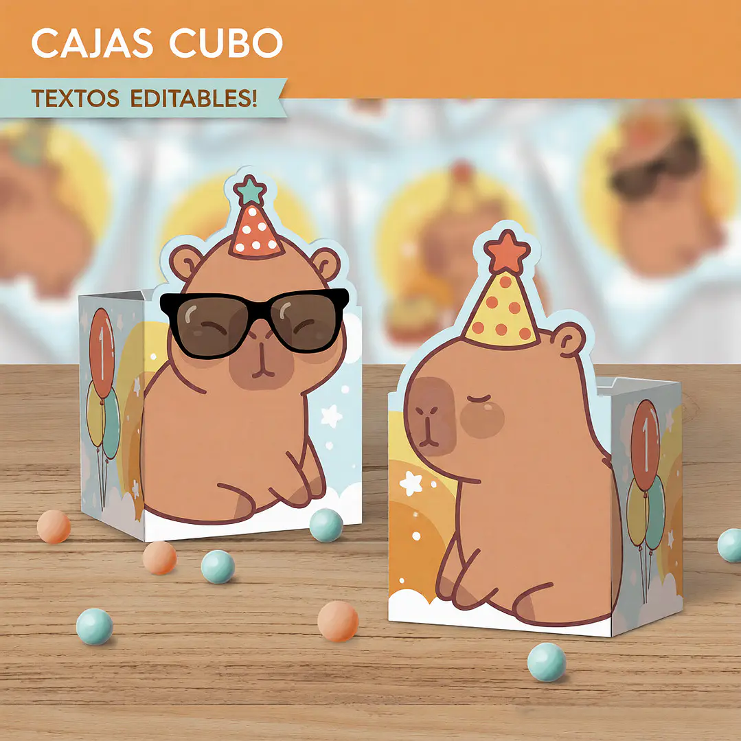 Capibara celeste: cajas cubo Descarga GRATIS 2
