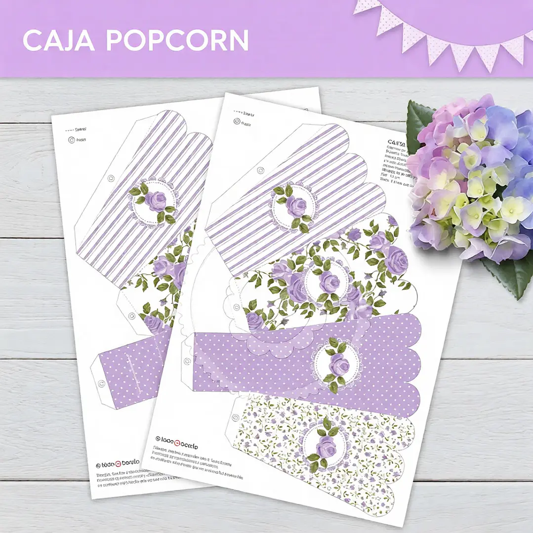 Shabby Chic Lila: cajita popcorn Descarga GRATIS 1