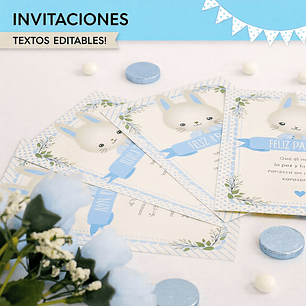 Conejito: invitación imprimible y digital Descarga GRATIS