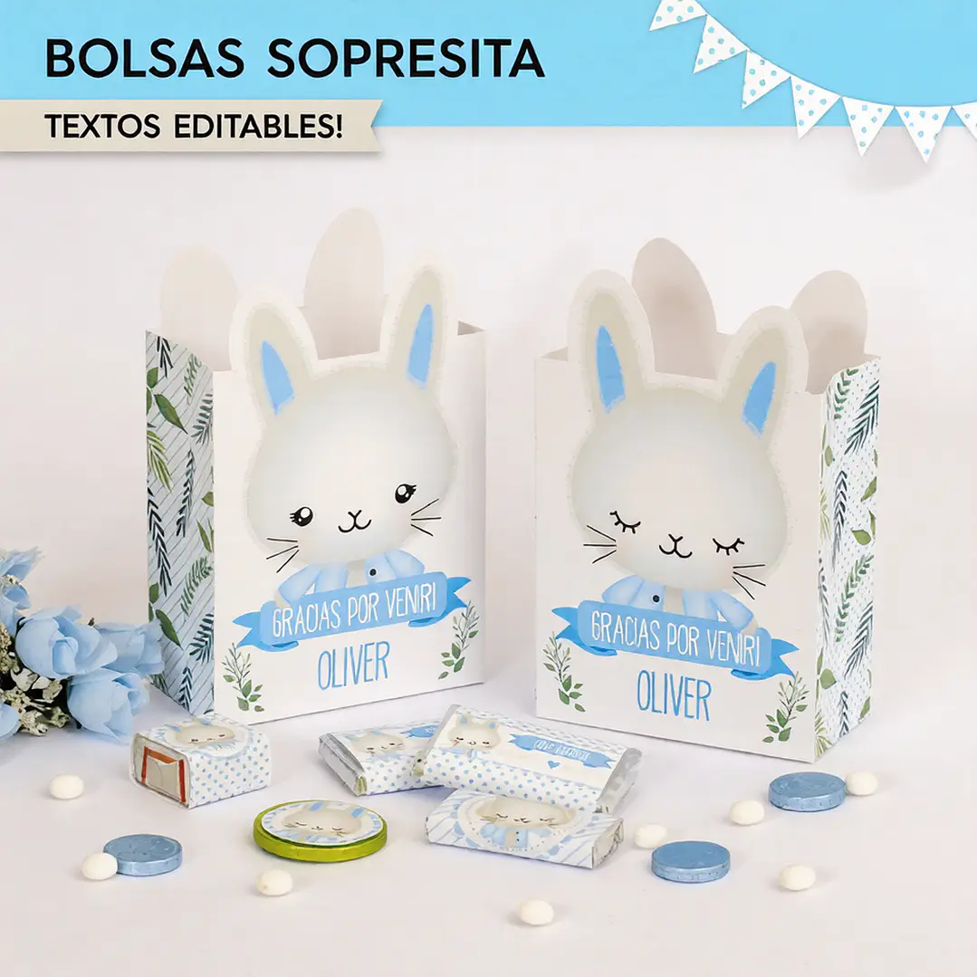 Conejito: bolsas sorpresita para imprimir  Descarga GRATIS 4
