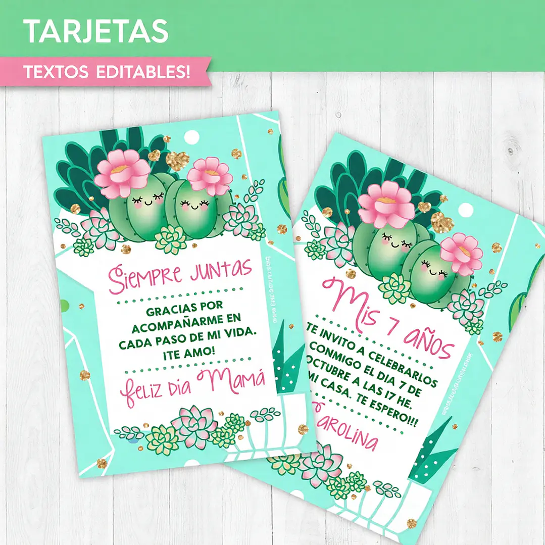 Cactus: tarjeta imprimible y digital Descarga GRATIS 1