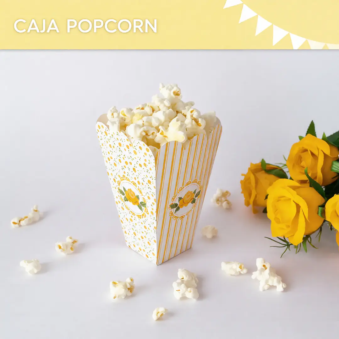 Shabby Chic Amarillo: cajita popcorn Descarga GRATIS 1