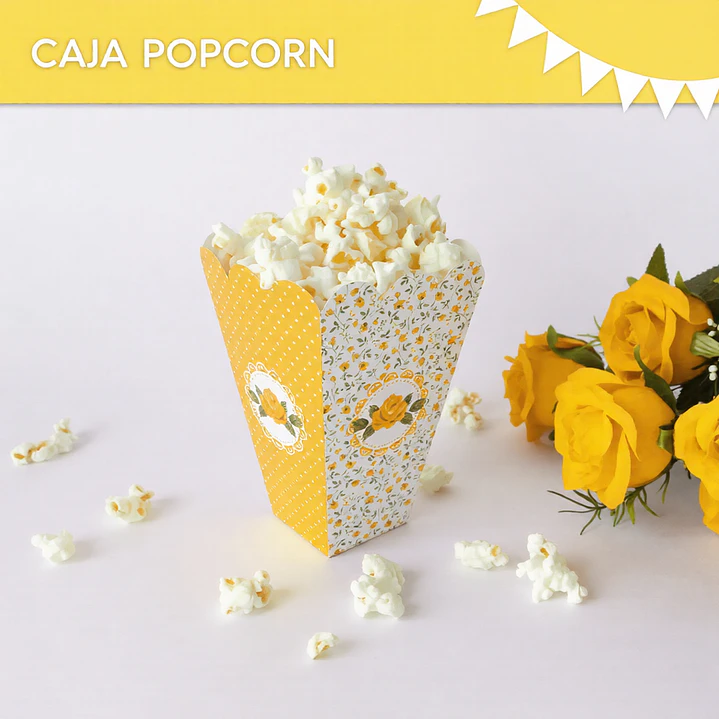 Shabby Chic Amarillo: cajita popcorn Descarga GRATIS 3