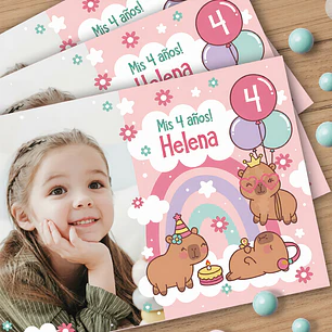 Capibara rosa: tarjeta con foto Descarga GRATIS