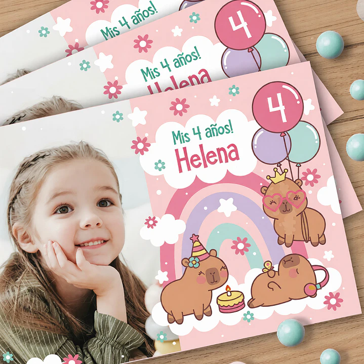 Capibara rosa: tarjeta con foto Descarga GRATIS 1