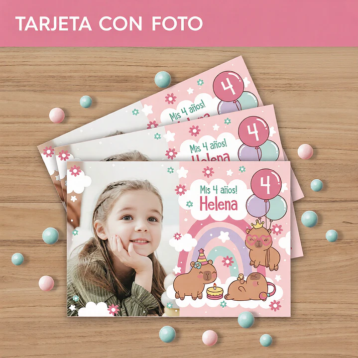 Capibara rosa: tarjeta con foto Descarga GRATIS 2