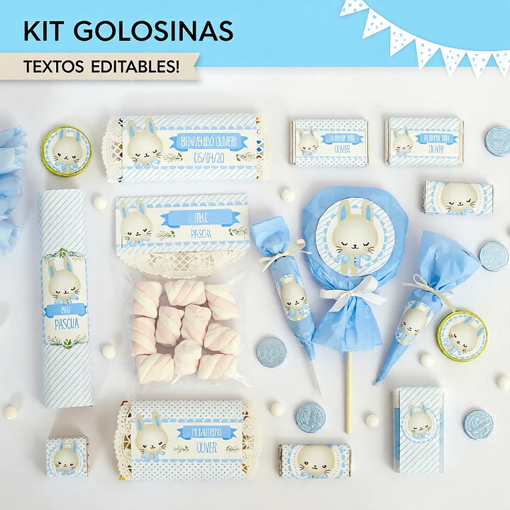 Conejito: kit etiquetas de golosinas Descarga GRATIS 1