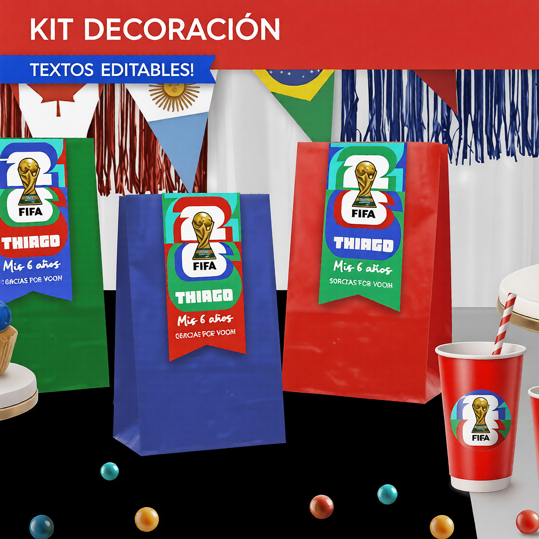 Mundial de fútbol 2026: kit imprimible decoración de fiesta DESCARGA GRATIS !!! 3