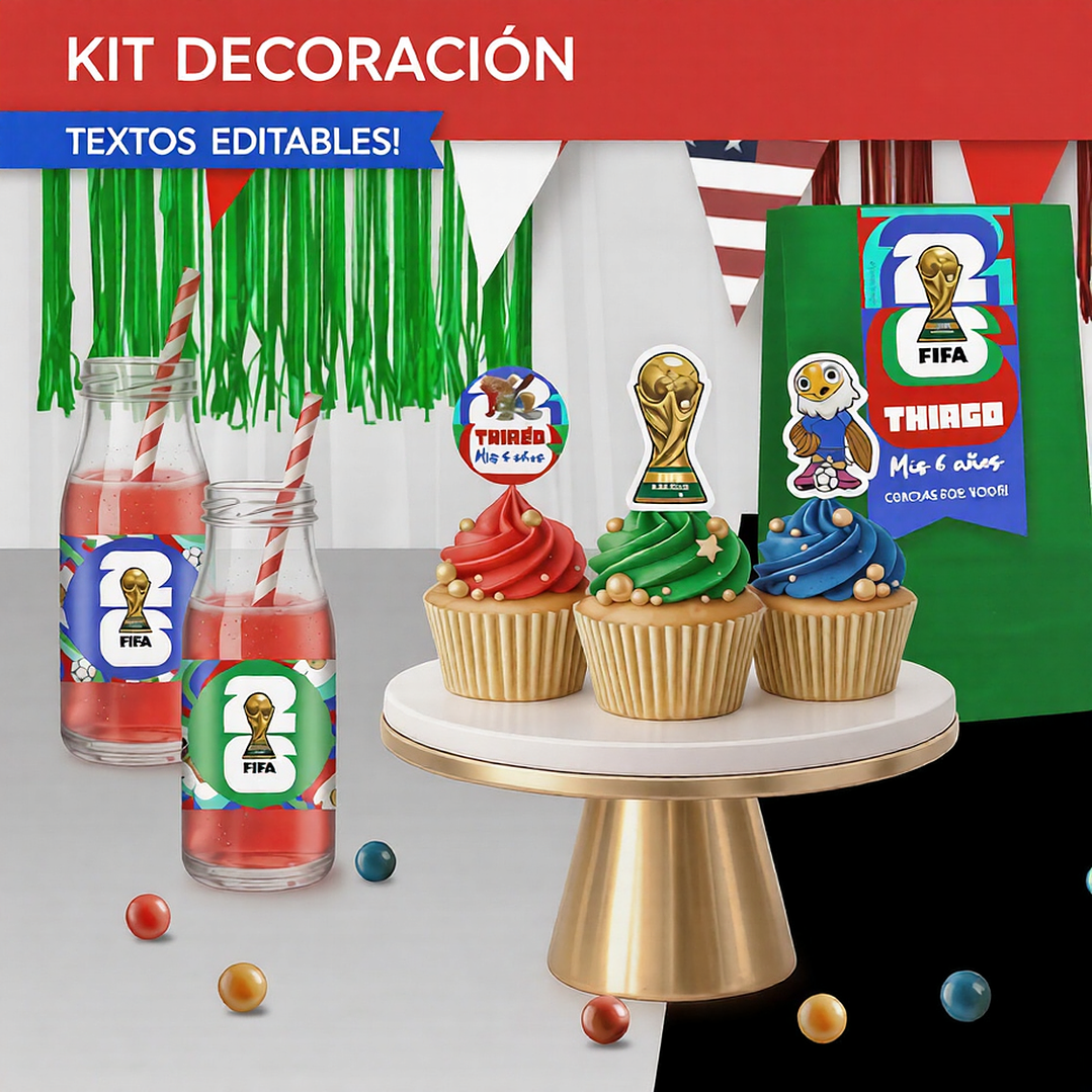 Mundial de fútbol 2026: kit imprimible decoración de fiesta DESCARGA GRATIS !!! 5
