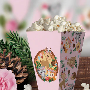 Animales del bosque rosa: caja popcorn Descarga GRATIS