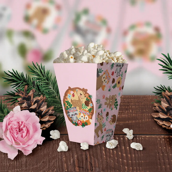Animales del bosque rosa: caja popcorn Descarga GRATIS 2