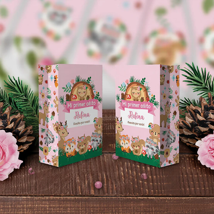 Animales del bosque rosa: bolsa sorpresita Descarga GRATIS 2