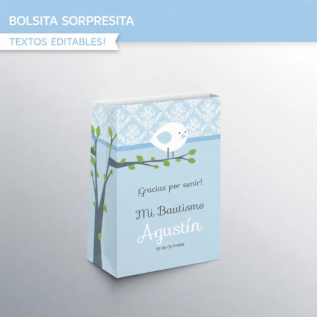 Pajarito celeste: bolsa sorpresita para imprimir Descarga GRATIS 1