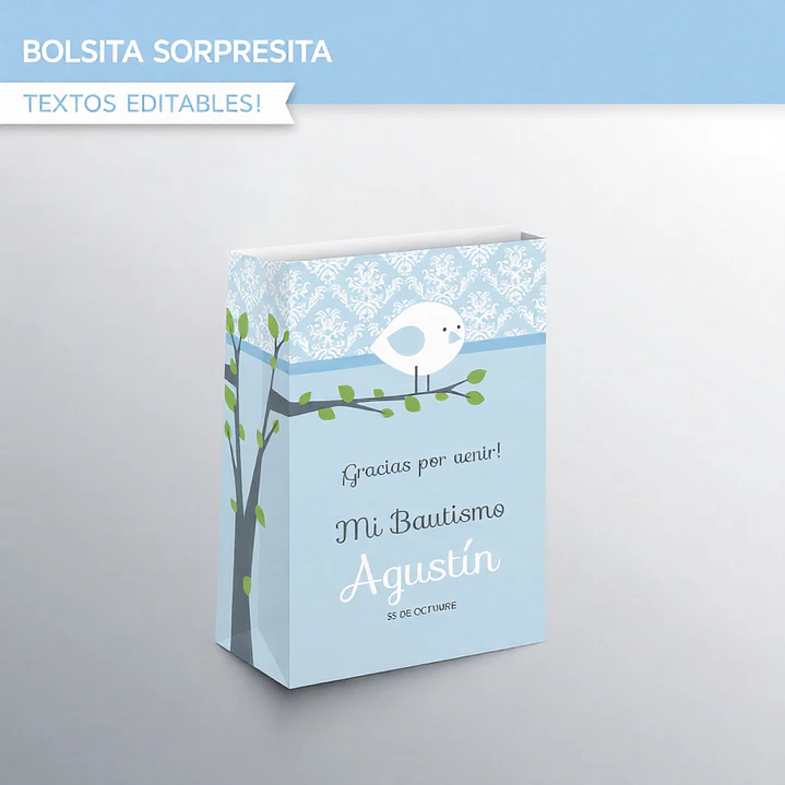 Pajarito celeste: bolsa sorpresita para imprimir Descarga GRATIS 1