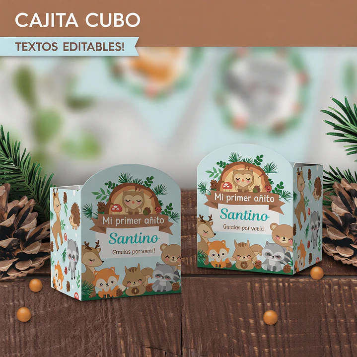 Animales del bosque celeste: caja cubo Descarga GRATIS 2