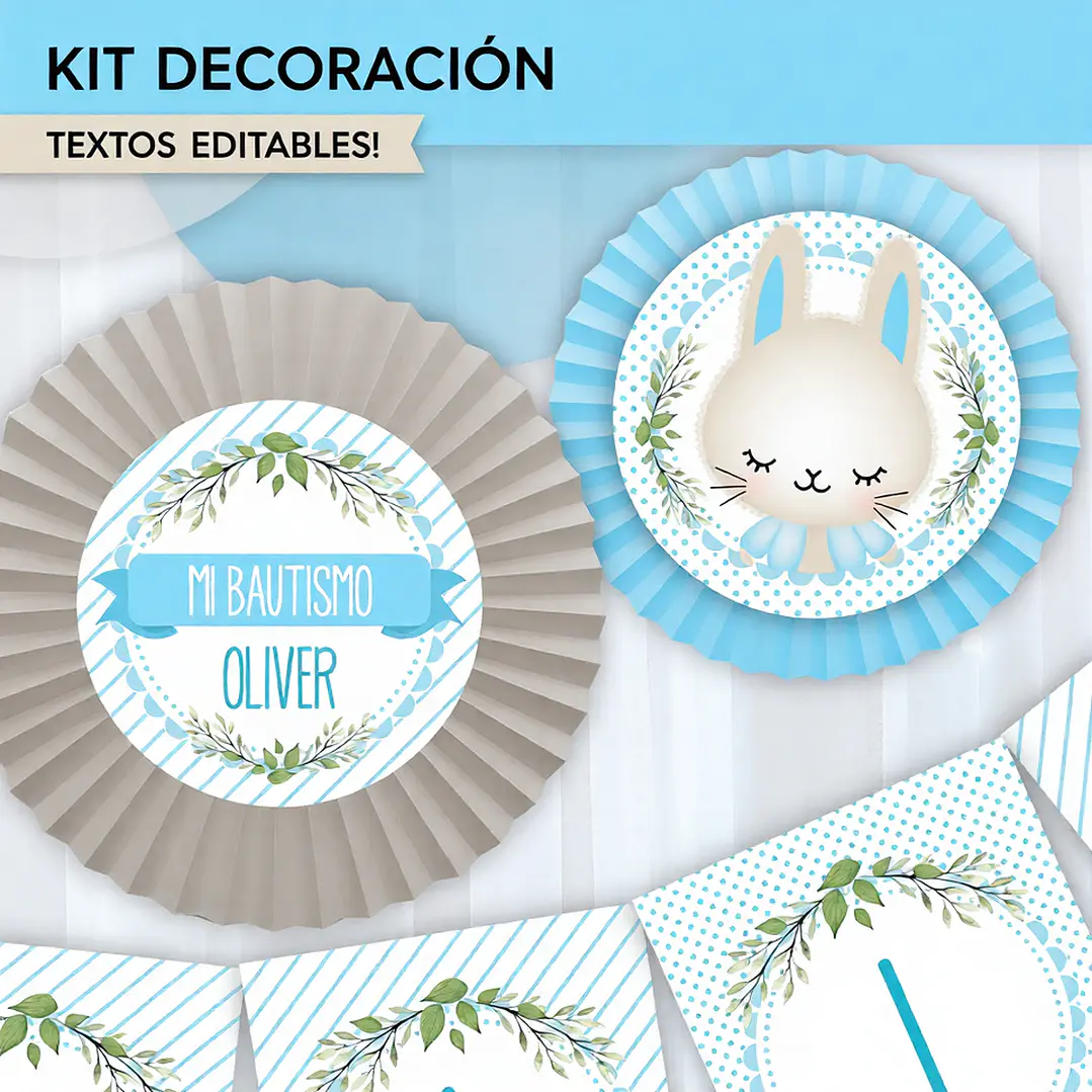 Conejito: kit imprimible decoración de fiesta Descarga GRATIS 6