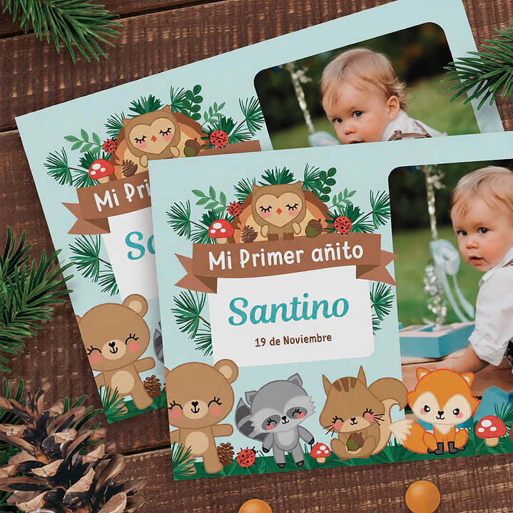 Animales del bosque celeste: tarjeta con foto Descarga GRATIS 1