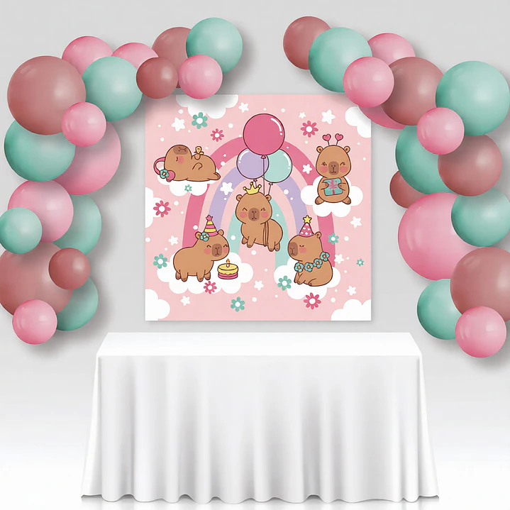 Capibara rosa: banners para fondo de mesa Descarga GRATIS 2