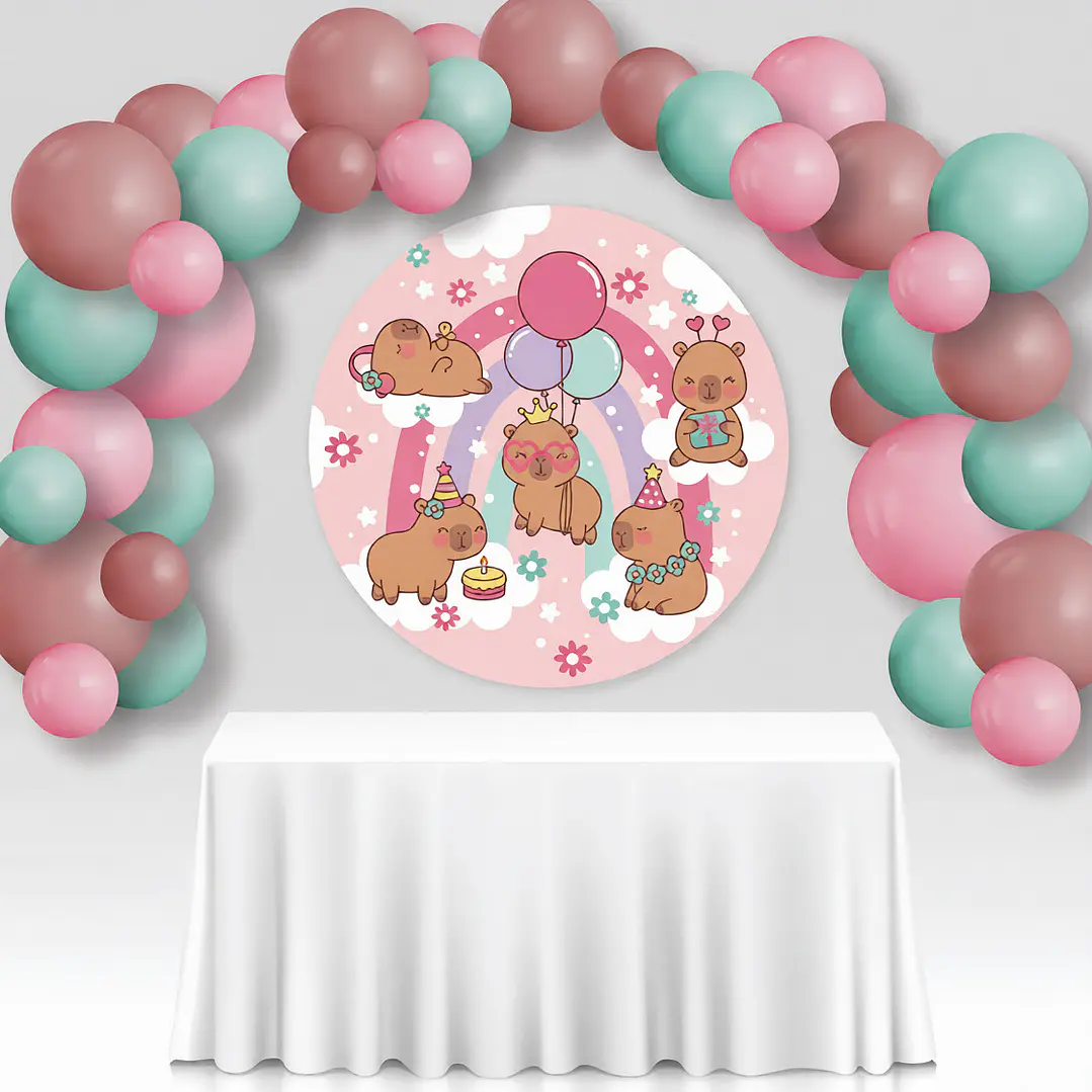 Capibara rosa: banners para fondo de mesa Descarga GRATIS 3