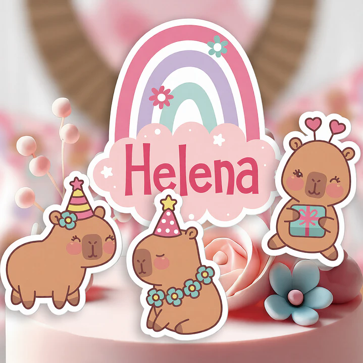 Capibara rosa: banners para fondo de mesa Descarga GRATIS 1