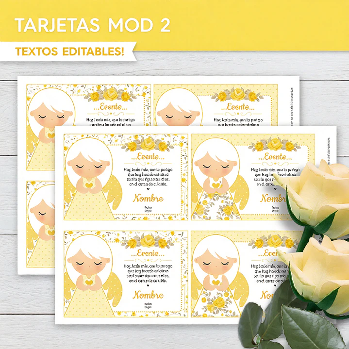 Shabby Chic Amarillo: estampita religiosa MOD 2 Descarga GRATIS 1