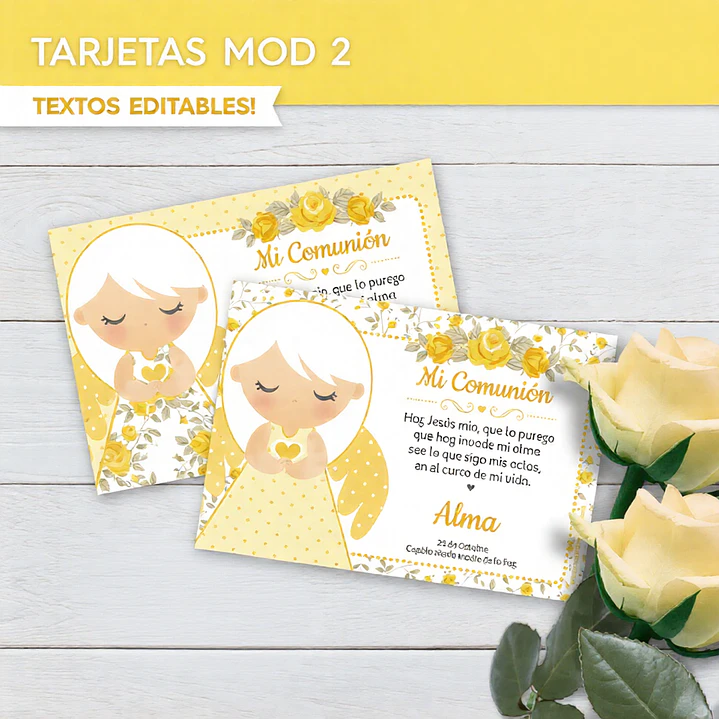Shabby Chic Amarillo: estampita religiosa MOD 2 Descarga GRATIS 2