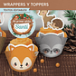Animales del bosque celeste: wrappers y toppers cupcakes Descarga GRATIS - Miniatura 3