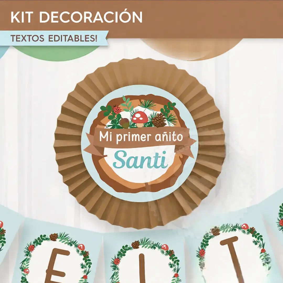 Animales del bosque celeste: kit imprimible decoración de fiesta Descarga GRATIS 4