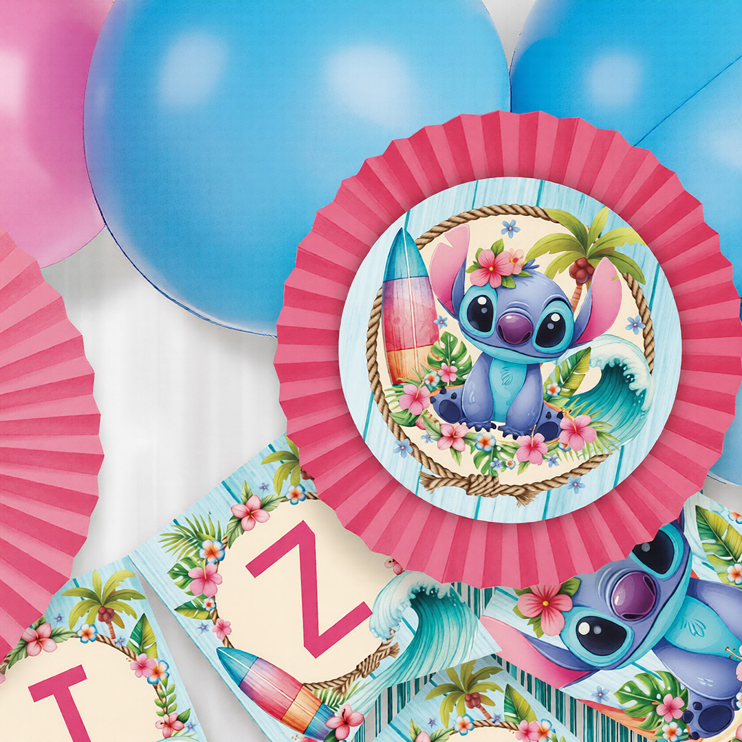 Stitch: decoración de fiesta para imprimir GRATIS  2