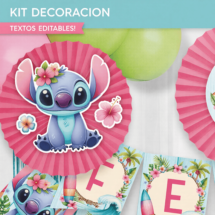 Stitch: decoración de fiesta para imprimir GRATIS  3