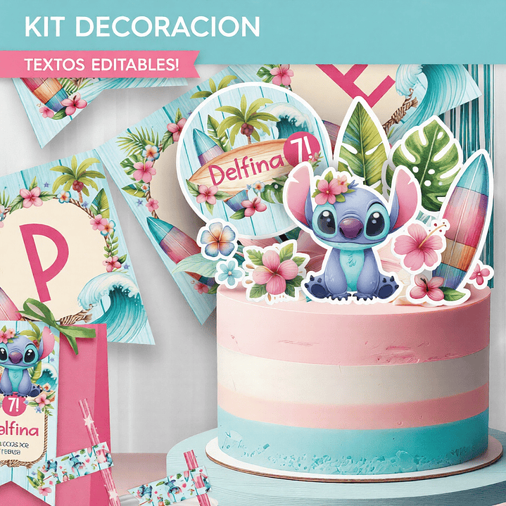 Stitch: decoración de fiesta para imprimir GRATIS  4