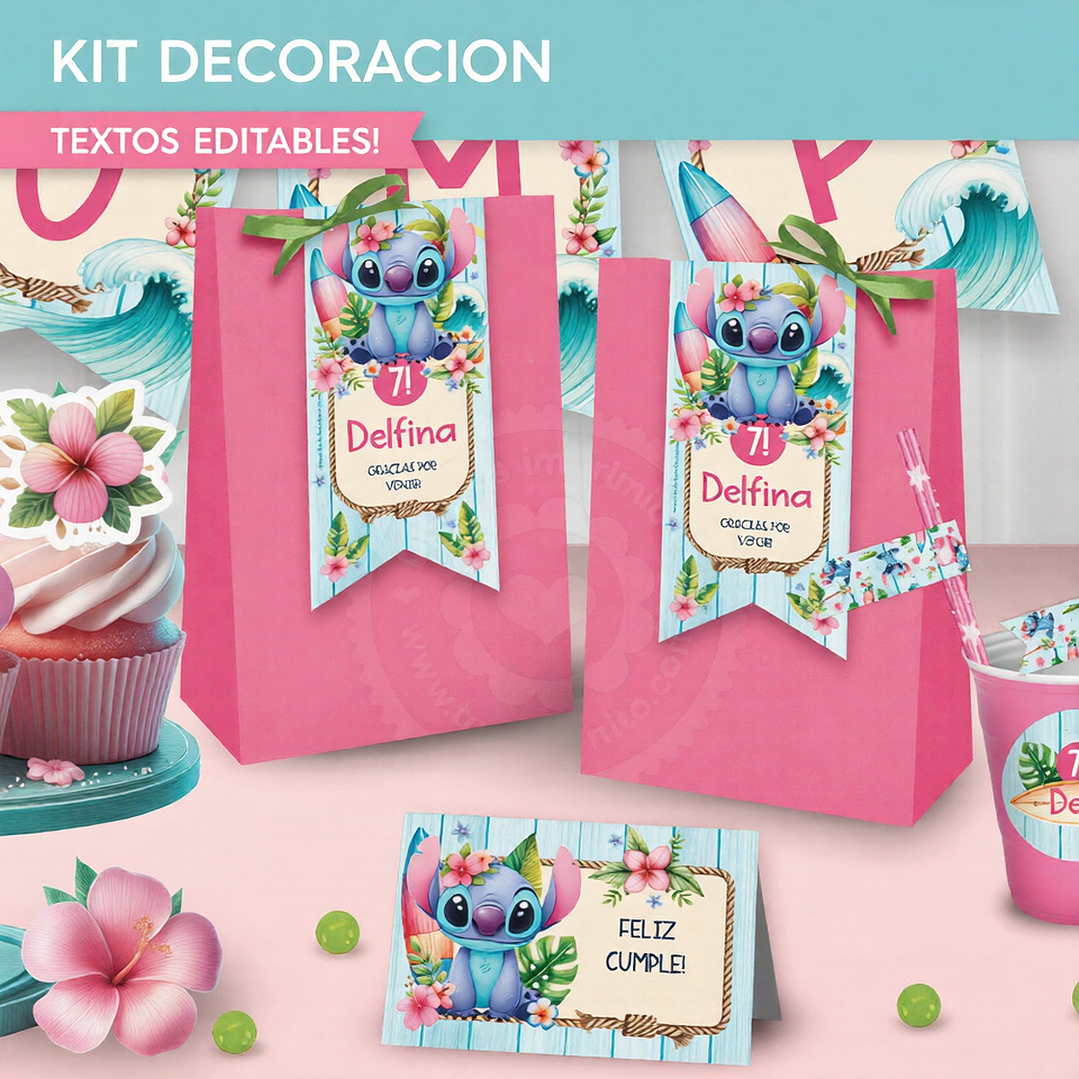 Stitch: decoración de fiesta para imprimir GRATIS  5