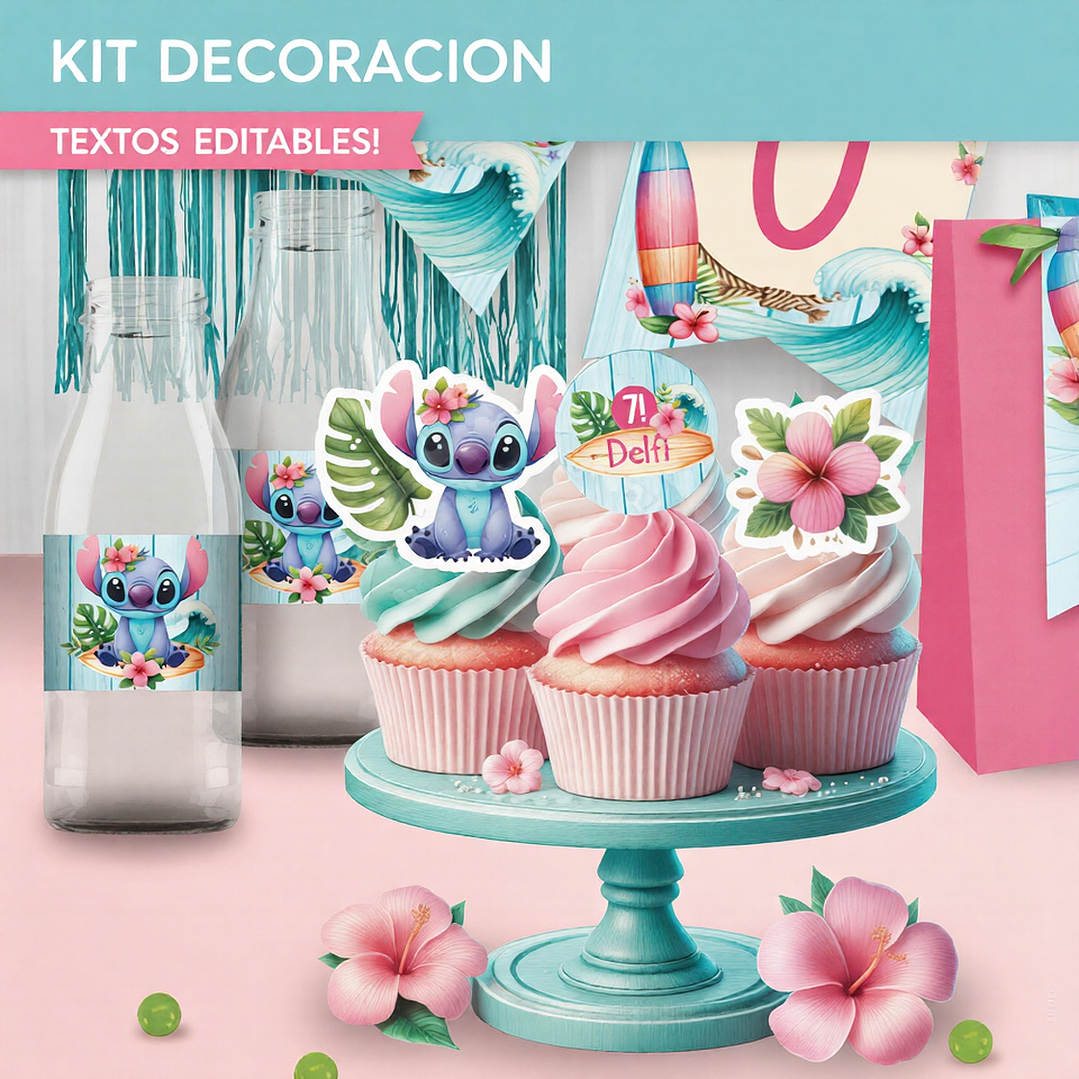 Stitch: decoración de fiesta para imprimir GRATIS  6