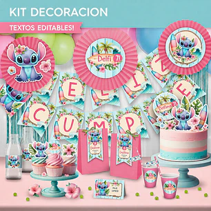 Stitch: decoración de fiesta para imprimir GRATIS 