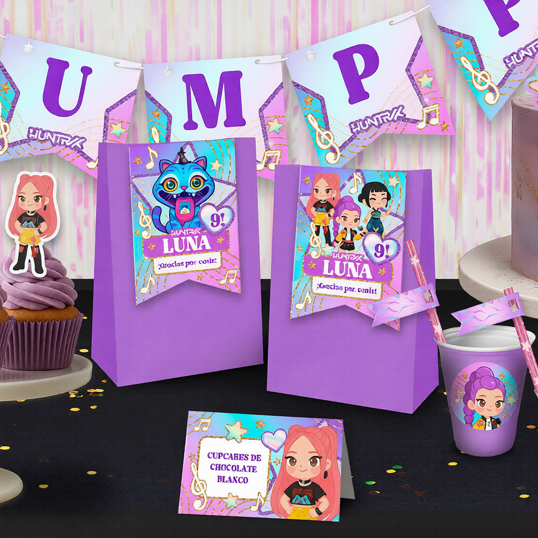 Guerreras K-pop: kit imprimible decoración de fiesta GRATIS 3