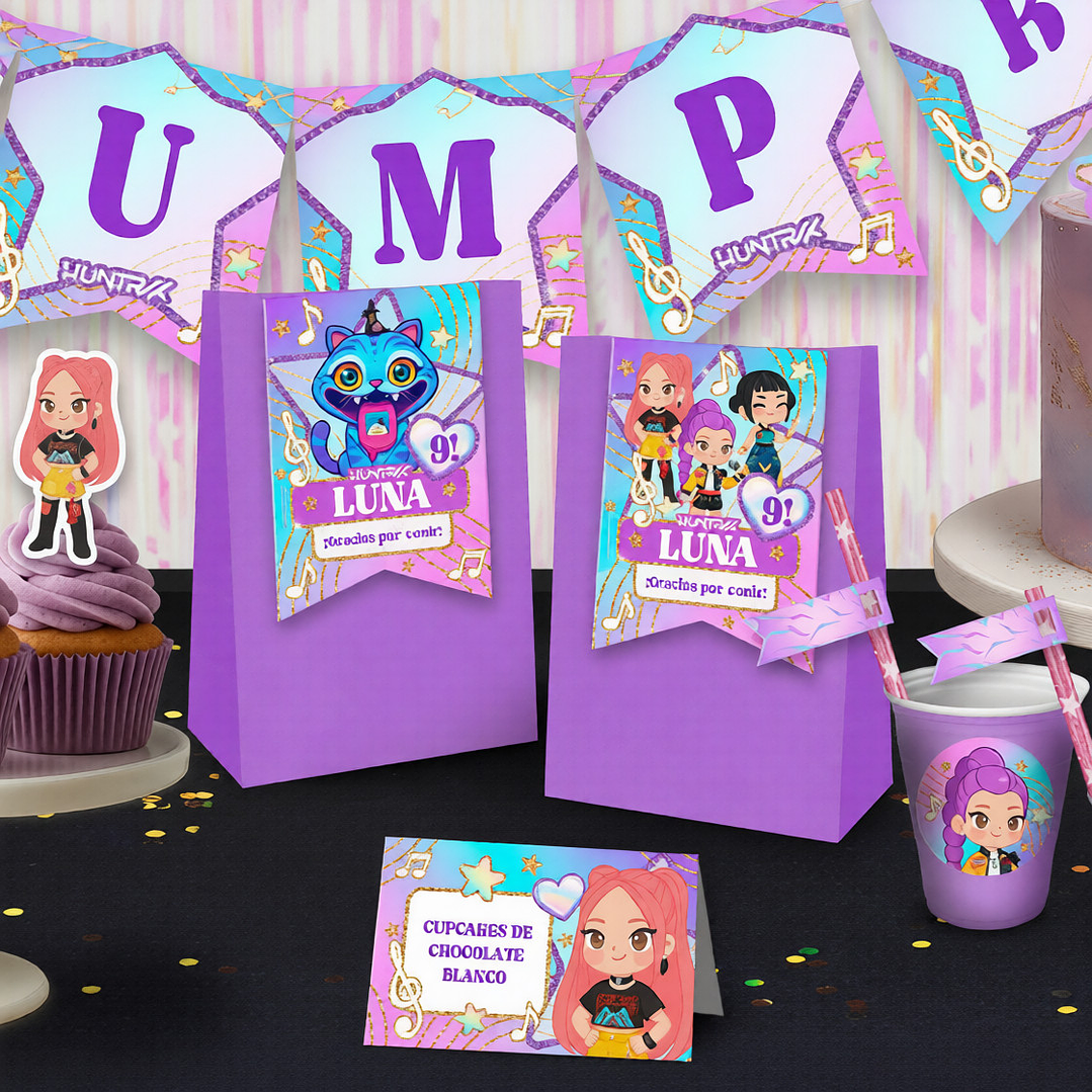 Guerreras K-pop: kit imprimible decoración de fiesta GRATIS 4