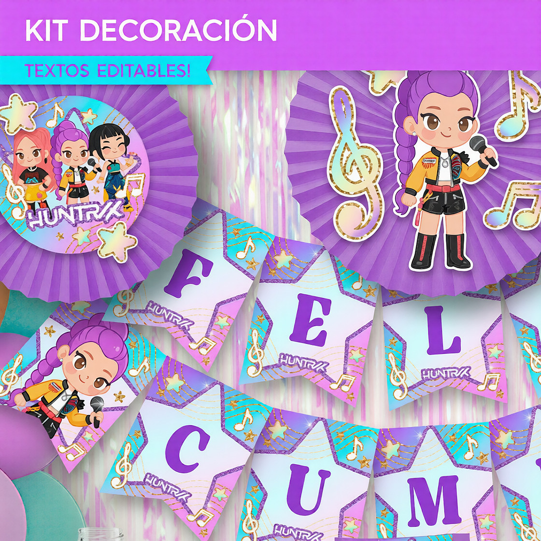 Guerreras K-pop: kit imprimible decoración de fiesta GRATIS 5