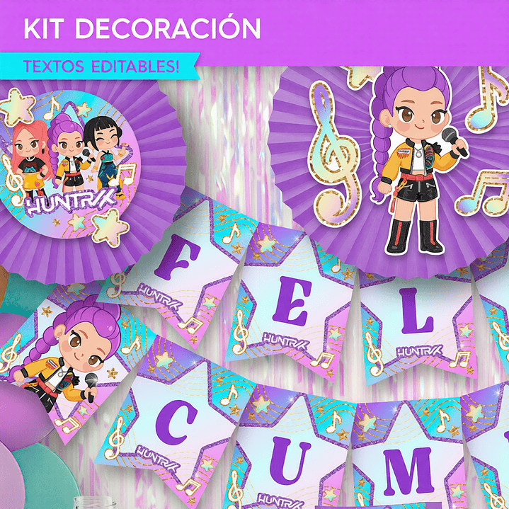 Guerreras K-pop: kit imprimible decoración de fiesta GRATIS 5