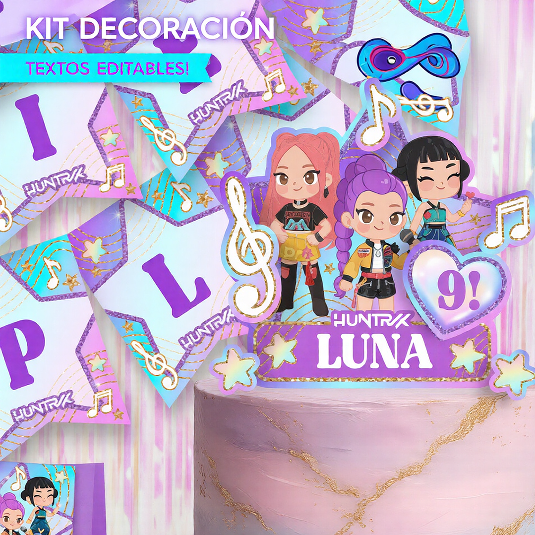 Guerreras K-pop: kit imprimible decoración de fiesta GRATIS 6