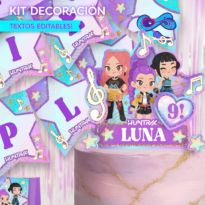 Guerreras K-pop: kit imprimible decoración de fiesta GRATIS 6