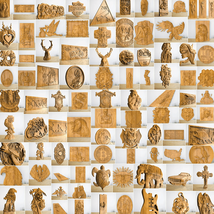 Mega paquete STL de relieve para fresadora CNC 3D: +8500 archivos STL para máquina fresadora CNC 3D - Acceso de por vida a Google Drive 2